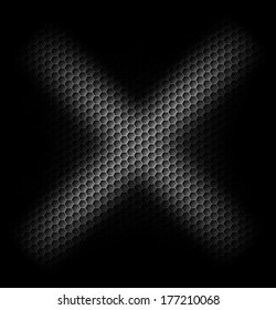 Black carbon background with light in cross shape in centre