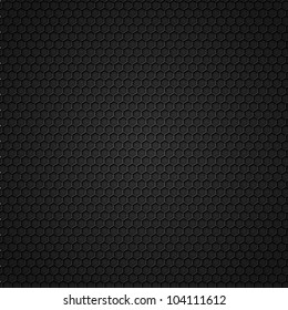 Black carbon seamless pattern with hexagons. Vector eps10