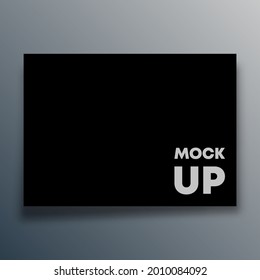 Black card mock up design for flyer, poster, brochure cover, background, wallpaper, typography, or other printing products. Vector illustration.