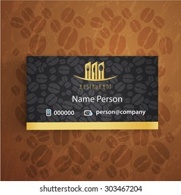 Black Card Presentation Corporate identity Menu Restaurant Background coffee beans brown
