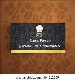 black Card Presentation Corporate identity Menu Restaurant Background coffee beans
