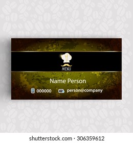 black Card Presentation Corporate identity Menu Restaurant Background coffee beans