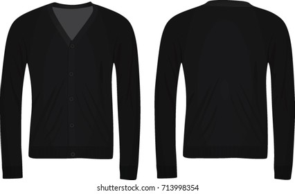 Black cardigan. vector illustration