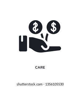 black care isolated vector icon. simple element illustration from startup concept vector icons. care editable logo symbol design on white background. can be use for web and mobile