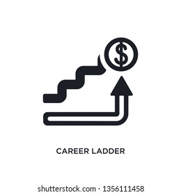black career ladder isolated vector icon. simple element illustration from startup stategy and concept vector icons. career ladder editable logo symbol design on white background. can be use for web