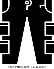 Black Cargo pants icon isolated on white background.  Vector Illustration