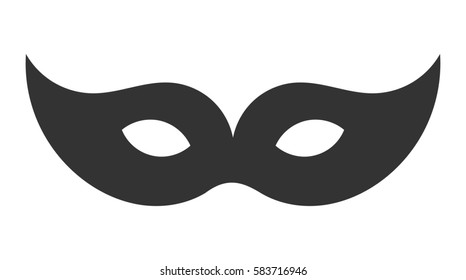 Black carnival mask icon. Vector illustration