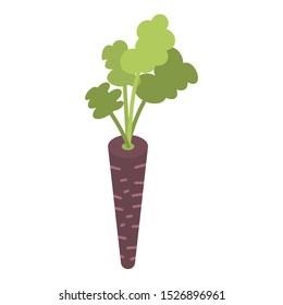Black carrot icon. Isometric of black carrot vector icon for web design isolated on white background