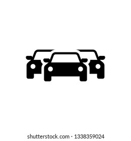 Black Cars icon isolated on white background. Vector Illustration