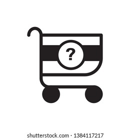 black cart icon vector eps 10 with question mark sign