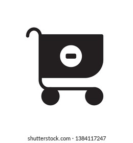 black cart icon vector eps 10 with minus sign
