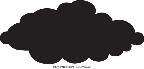 Black cartoon cloud isolated on white background. Cloud for web site, logo design and icon template. Creative modern concept. Cloud vector illustration