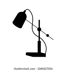 Black cartoon floor lamp light  icon silhouette for home appliance indoor furniture. Vector flat isolated interior design element. Clipart for web, advertising, banners.