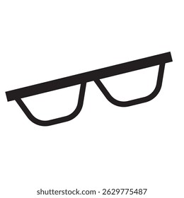 Black cartoon glasses frame. Vector illustration