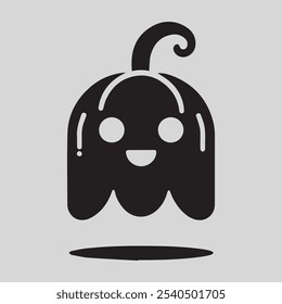 black and cartoon mango white background