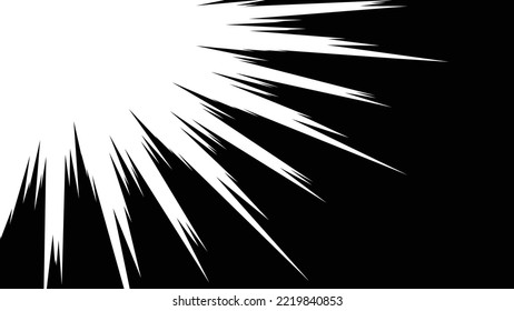 Black cartoon style concentration line material