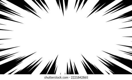 Black cartoon style concentration line material