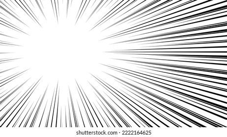 Black cartoon style concentration line material
