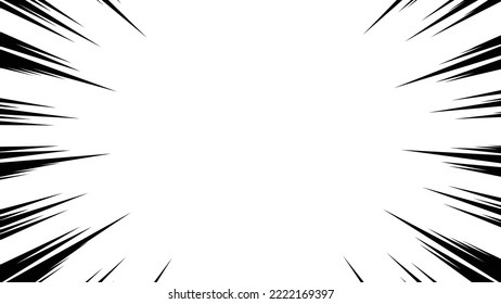 Black cartoon style concentration line material
