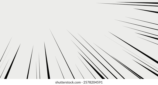 Black cartoon style concentration line material