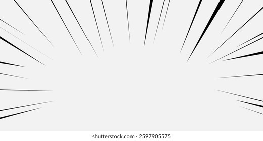 Black cartoon style concentration line material