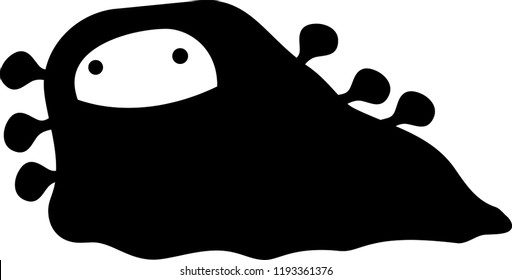 Black Cartoon tiny monster vector