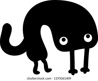 Black Cartoon tiny monster vector