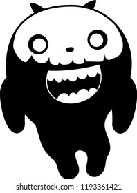 Black Cartoon tiny monster vector