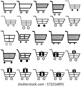 Black carts -  icons.