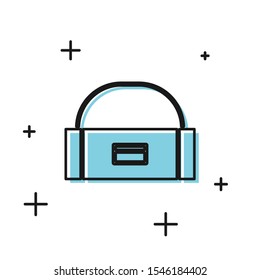 Black Case or box container for wobbler and gear fishing equipment icon isolated on white background. Fishing tackle.  Vector Illustration