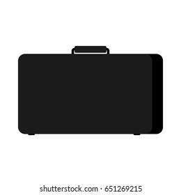 Black Case isolated. Suitcase on white background