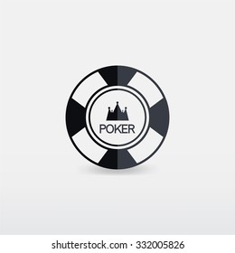 black casino chip isolated 