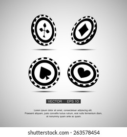 black casino chip isolated on white background