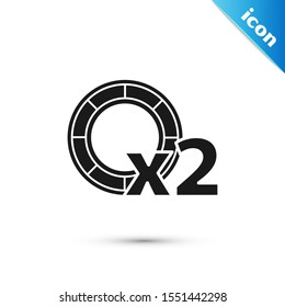 Black Casino chips icon isolated on white background. Casino gambling.  Vector Illustration