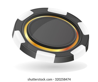 black casino chips vector illustration isolated on white background