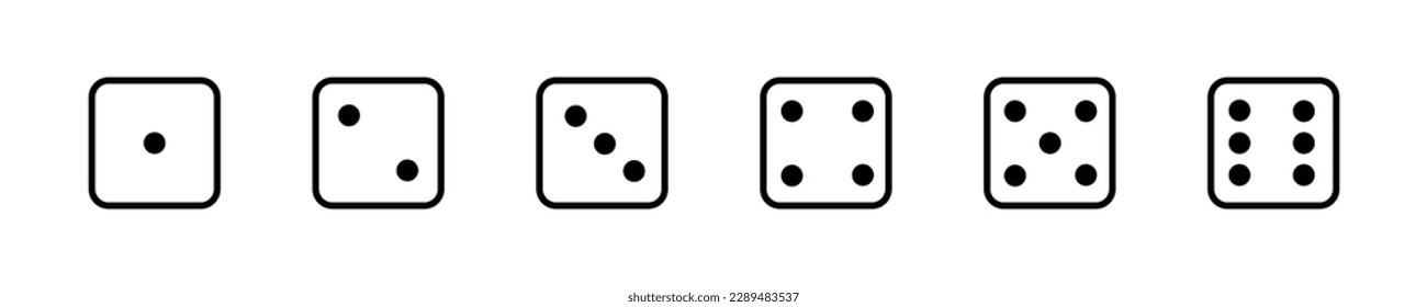 Black casino dice sign. Playing bones vector illustration. Dice vector icon.