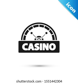 Black Casino signboard icon isolated on white background.  Vector Illustration