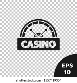 Black Casino signboard icon isolated on transparent background.  Vector Illustration