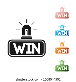 Black Casino win icon isolated on white background. Set icons colorful. Vector Illustration