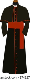 Black cassock , illustration, vector on white background