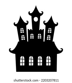 black castle design over white