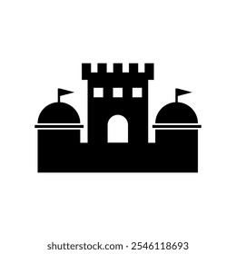 icono de castillo negro eps 10