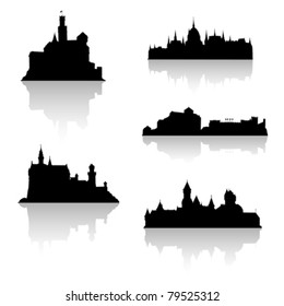 Black castle silhouettes