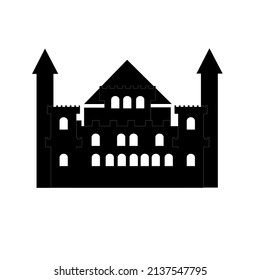 A black castle, vector, illustration and icon