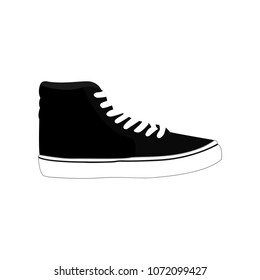 Black Casual Sneaker Shoes Fashion Style Item Illustration