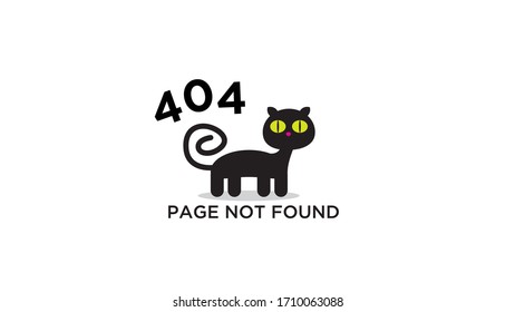 Black Cat 404 Error Warning Page for Website Development 4K size Background
