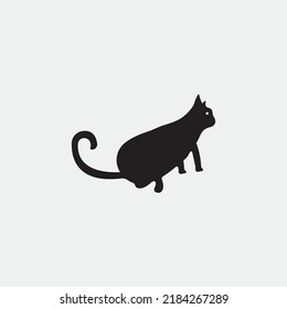 Black cat animal vector logo 