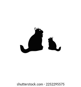 Black cat animal vector logo design . Cat icon 