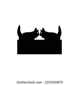 Black cat animal  vector logo design . Cat icon 
