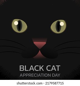 Black Cat Appreciation Day. 17 August. A celebration of gratitude to the black cat. Poster